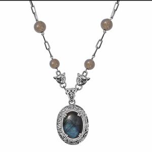 EverTrue Karis Malagasy Labradorite 32.75 ctw
Necklace 18 Inches Platinum Bond